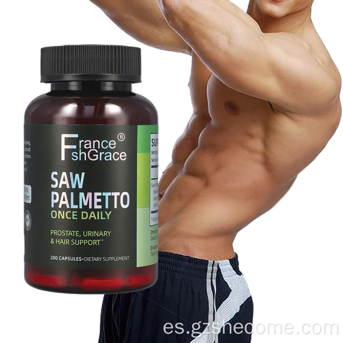 Saw palmetto soporte de próstata natural cápsula de palmetto